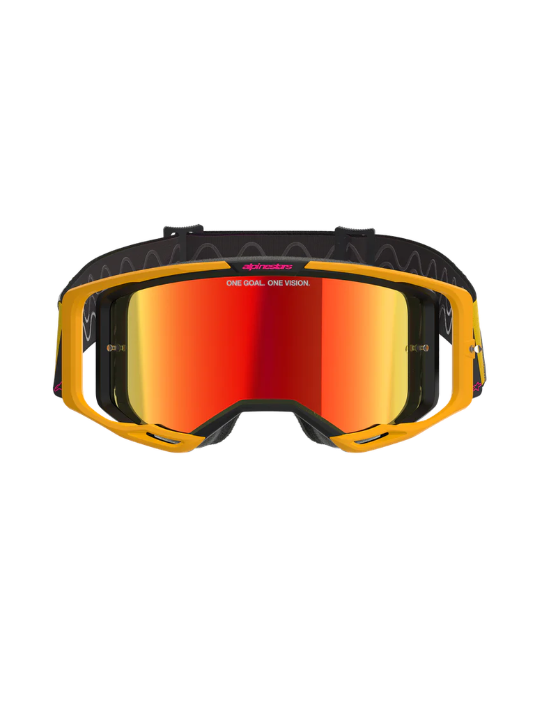 Alpinestars Vision 8 Corp MX Goggles Yellow/Pink Mirror Red