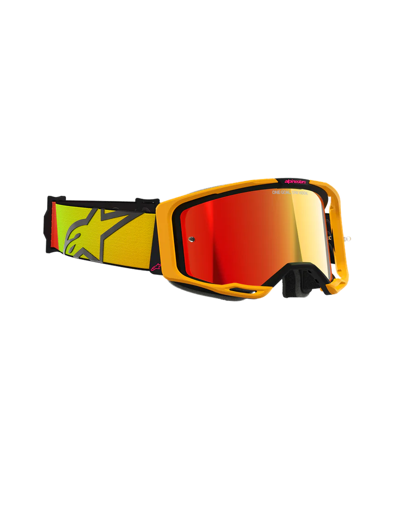 Alpinestars Vision 8 Corp MX Goggles Yellow/Pink Mirror Red