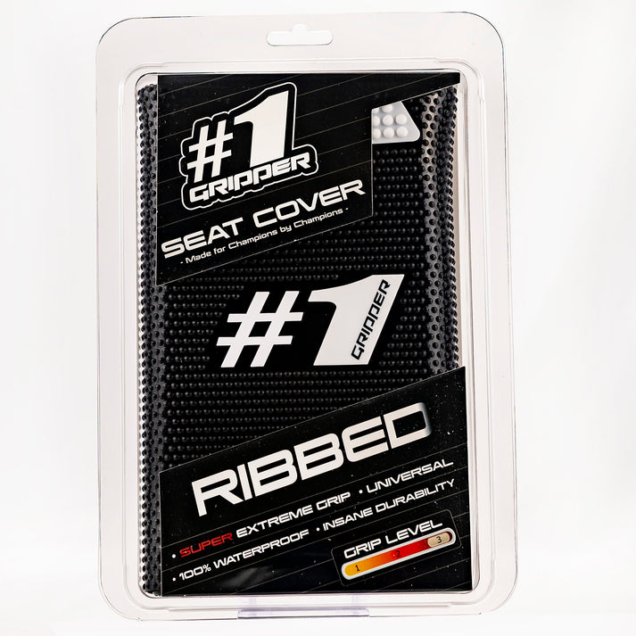 One Gripper Ribbed Seat Cover Black/White