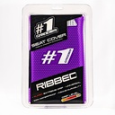 One Gripper Ribbed Seat Cover Purple/White