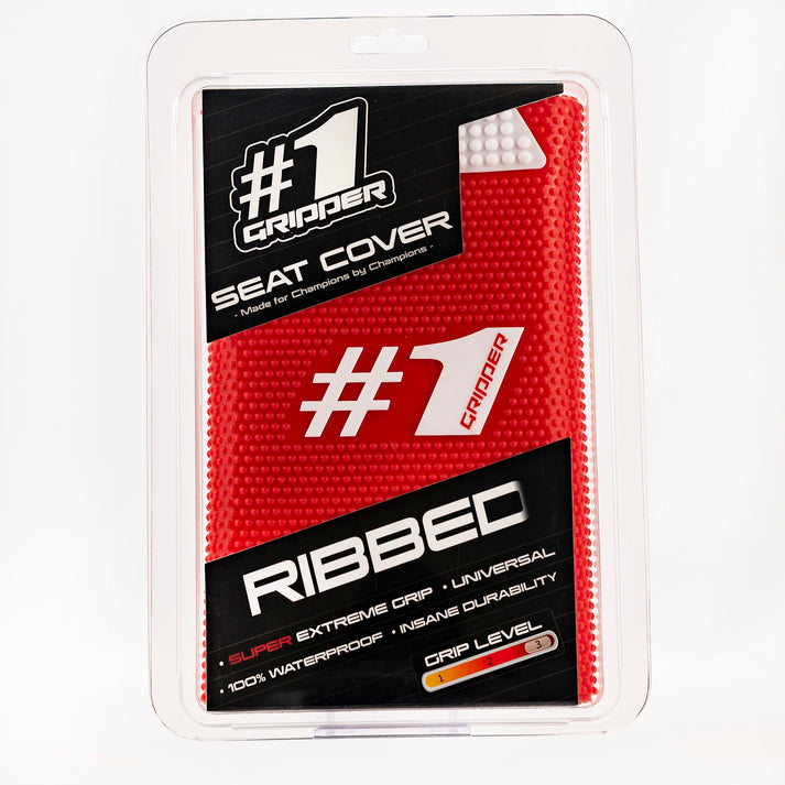 One Gripper Ribbed Seat Cover Red/White