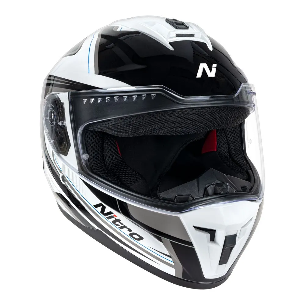 Nitro Helmet Full Face N700 Contour Black/White/Gun Metal