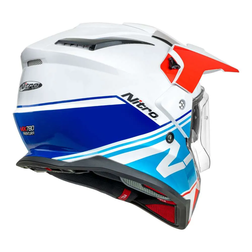 Nitro Helmet Adventura White/Red/Blue/Light Blue