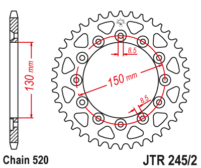 JT Sprocket Rear JTR245/2 50T