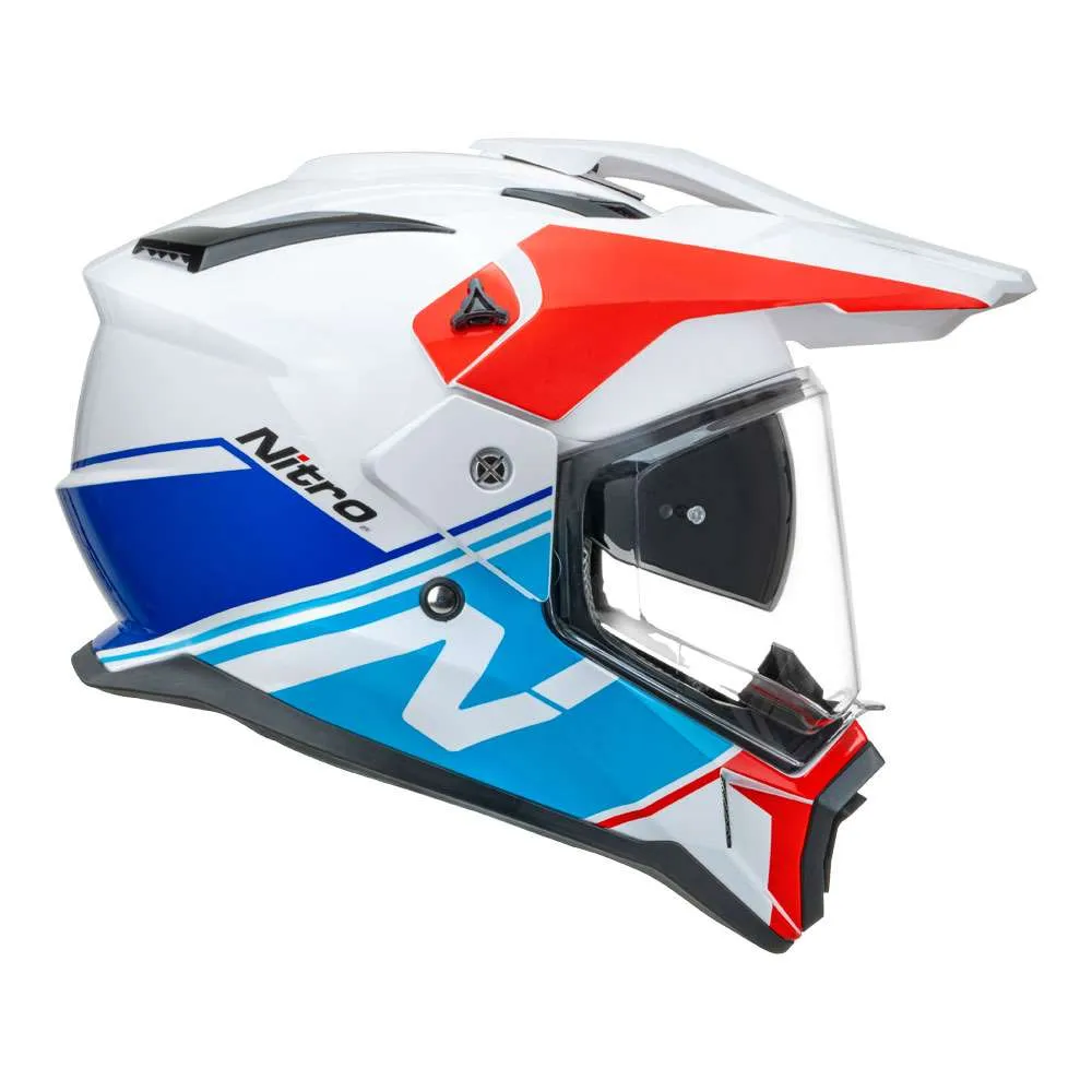 Nitro Helmet Adventura White/Red/Blue/Light Blue