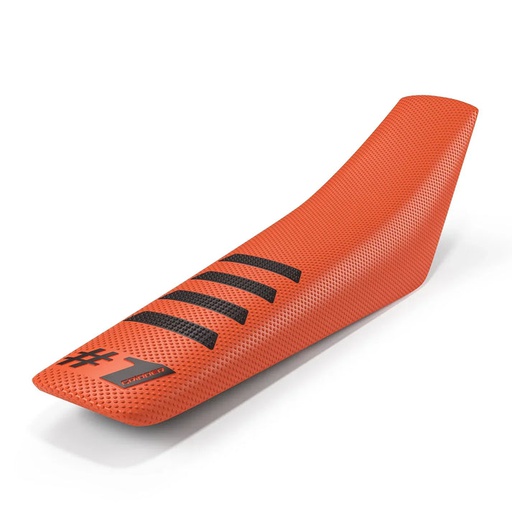 [OGR-OGSC02-OEBLBL] One Gripper Ribbed Seat Cover Orange/Black