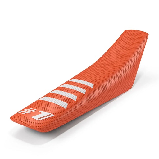 [OGR-OGSC02-OEWHWH] One Gripper Ribbed Seat Cover Orange/White
