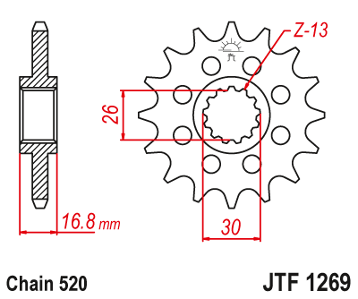 [JT-JTF1269-15] JT Sprocket Front JTF1269 15T